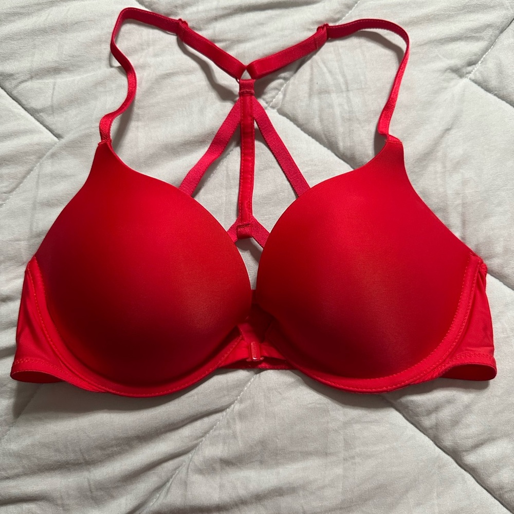 Victoria's Secret Bold Red Push Up Strappy Bra